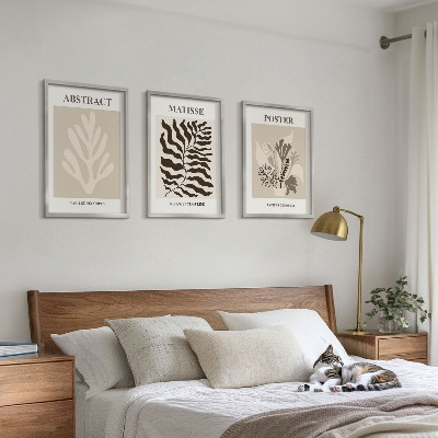 Cadre photo mural Motifs végétaux beige-brun