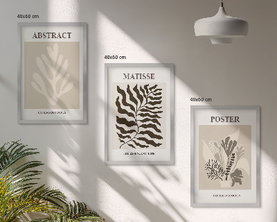 Cadre photo mural Motifs végétaux beige-brun