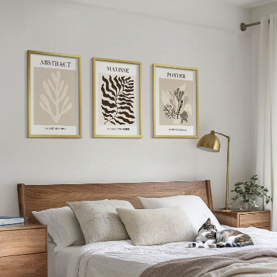 Cadre photo mural Motifs végétaux beige-brun
