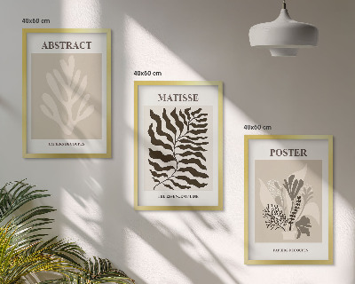 Cadre photo mural Motifs végétaux beige-brun