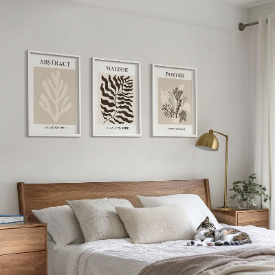 Cadre photo mural Motifs végétaux beige-brun