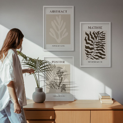 Cadre photo mural Motifs végétaux beige-brun