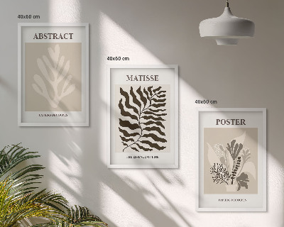 Cadre photo mural Motifs végétaux beige-brun