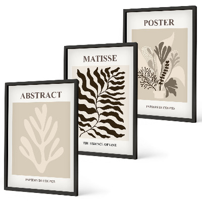 Cadre photo mural Motifs végétaux beige-brun