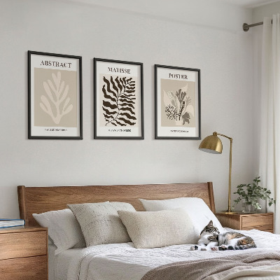 Cadre photo mural Motifs végétaux beige-brun