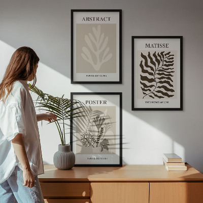 Cadre photo mural Motifs végétaux beige-brun