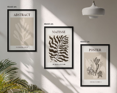 Cadre photo mural Motifs végétaux beige-brun