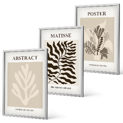 Cadre photo mural Motifs végétaux beige-brun