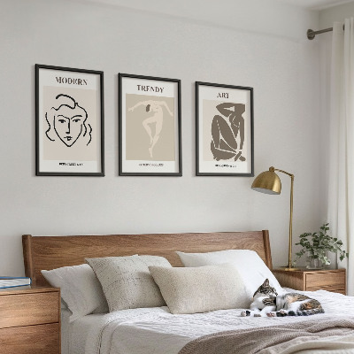 Lot de 3 tableaux pour salon Couleurs des portraits abstraits