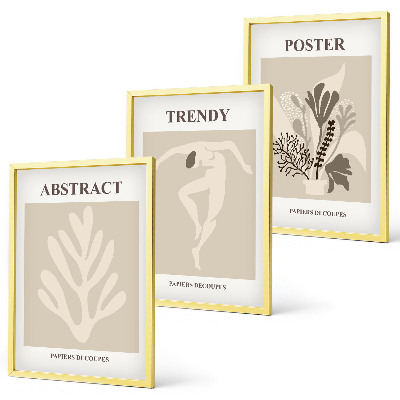 Cadre photo mural Motifs floraux beige marron