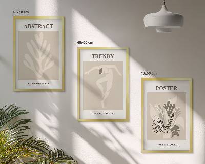 Cadre photo mural Motifs floraux beige marron