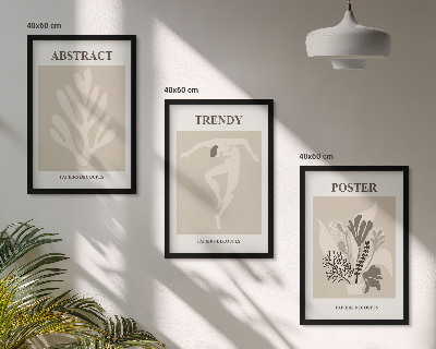 Cadre photo mural Motifs floraux beige marron