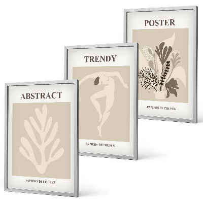 Cadre photo mural Motifs floraux beige marron