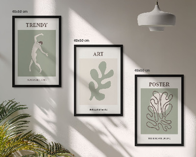 Lot de 3 tableaux pour salon Figures végétales abstraites