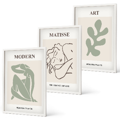 Lot de 3 tableaux pour salon Design élégant de personnages végétaux