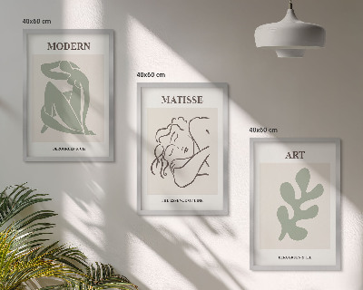 Lot de 3 tableaux pour salon Design élégant de personnages végétaux