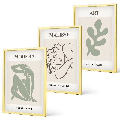 Lot de 3 tableaux pour salon Design élégant de personnages végétaux