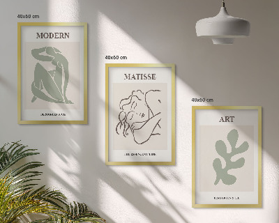Lot de 3 tableaux pour salon Design élégant de personnages végétaux
