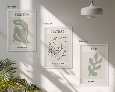 Lot de 3 tableaux pour salon Design élégant de personnages végétaux