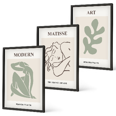 Lot de 3 tableaux pour salon Design élégant de personnages végétaux