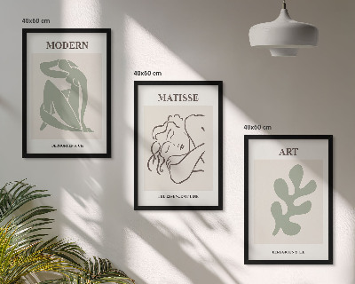 Lot de 3 tableaux pour salon Design élégant de personnages végétaux
