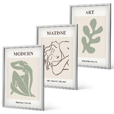 Lot de 3 tableaux pour salon Design élégant de personnages végétaux