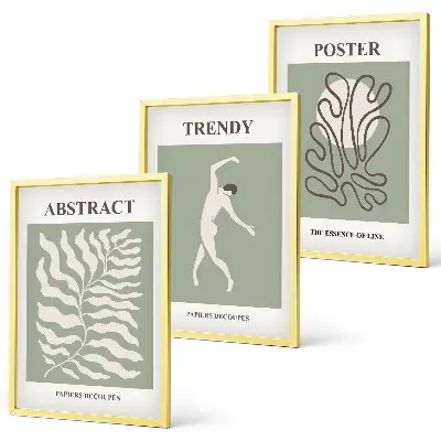Cadre photo mural motifs végétaux verts de Matisse