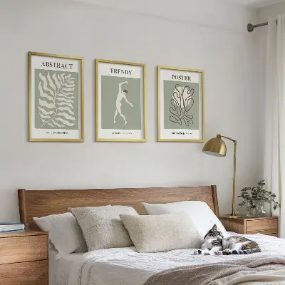 Cadre photo mural motifs végétaux verts de Matisse