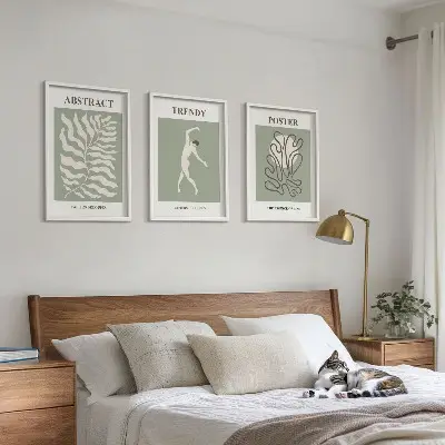 Cadre photo mural motifs végétaux verts de Matisse
