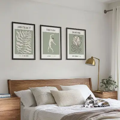 Cadre photo mural motifs végétaux verts de Matisse