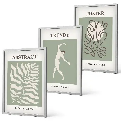 Cadre photo mural motifs végétaux verts de Matisse