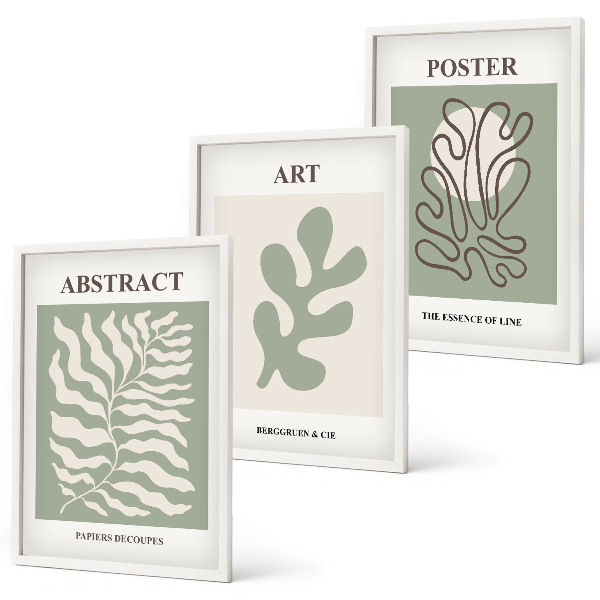 Lot de 3 tableaux pour salon Affiches de motifs végétaux de Matisse