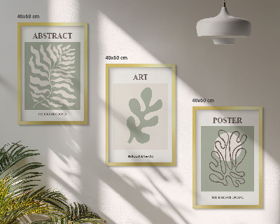 Lot de 3 tableaux pour salon Affiches de motifs végétaux de Matisse