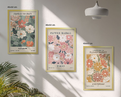 Cadre photo mural Motifs floraux Londres Tokyo Amsterdam