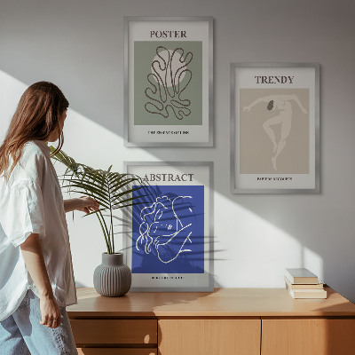 Lot de 3 tableaux pour salon Graphismes pastel d'Henri Matisse