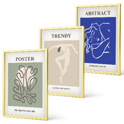 Lot de 3 tableaux pour salon Graphismes pastel d'Henri Matisse