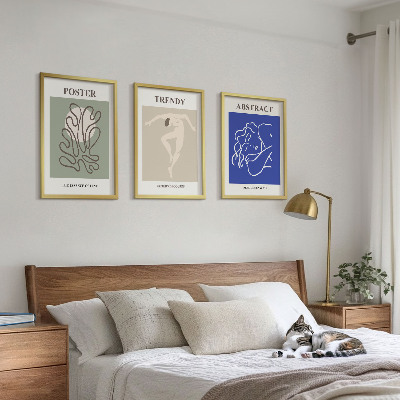 Lot de 3 tableaux pour salon Graphismes pastel d'Henri Matisse