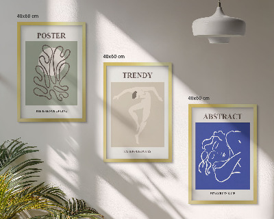Lot de 3 tableaux pour salon Graphismes pastel d'Henri Matisse