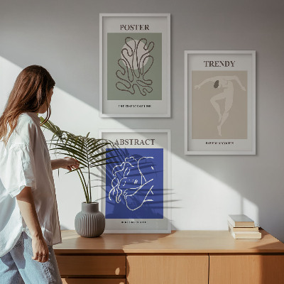 Lot de 3 tableaux pour salon Graphismes pastel d'Henri Matisse