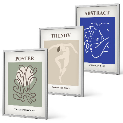Lot de 3 tableaux pour salon Graphismes pastel d'Henri Matisse