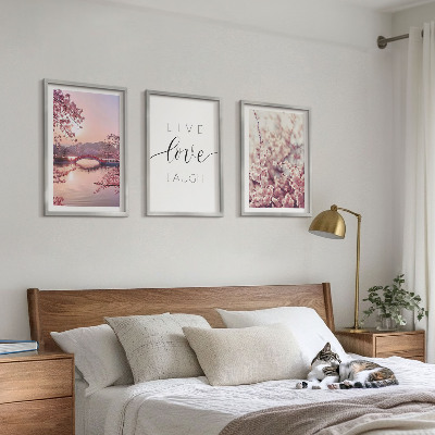 Lot de 3 tableaux pour salon Motif d'inscription du pont de fleurs