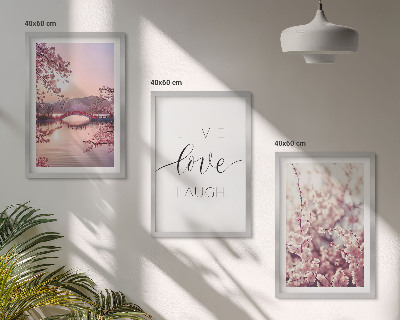 Lot de 3 tableaux pour salon Motif d'inscription du pont de fleurs