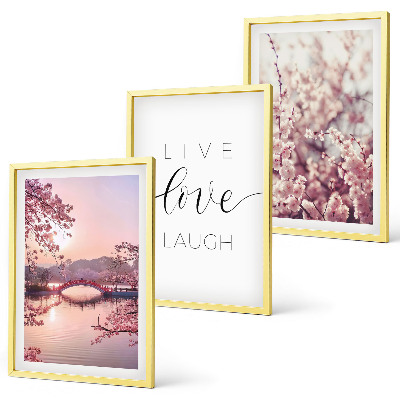 Lot de 3 tableaux pour salon Motif d'inscription du pont de fleurs