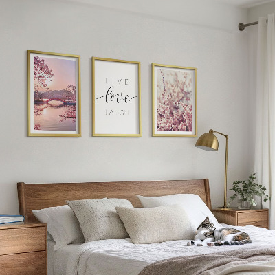 Lot de 3 tableaux pour salon Motif d'inscription du pont de fleurs