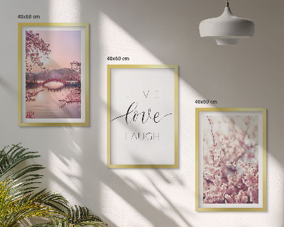 Lot de 3 tableaux pour salon Motif d'inscription du pont de fleurs