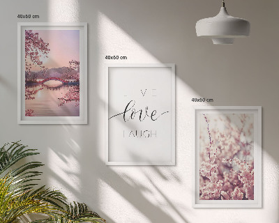 Lot de 3 tableaux pour salon Motif d'inscription du pont de fleurs