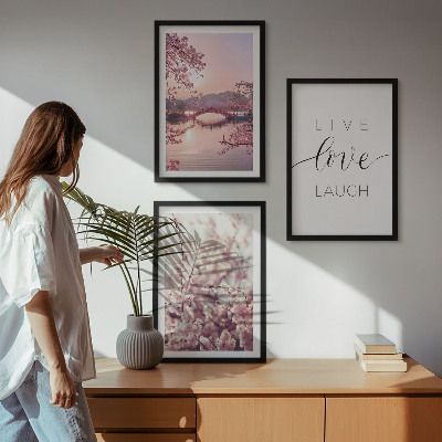 Lot de 3 tableaux pour salon Motif d'inscription du pont de fleurs