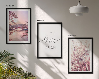 Lot de 3 tableaux pour salon Motif d'inscription du pont de fleurs