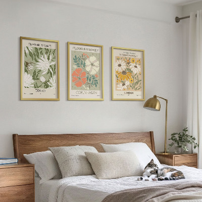 Cadre photo mural Motifs floraux de villes du monde entier