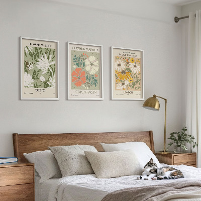 Cadre photo mural Motifs floraux de villes du monde entier